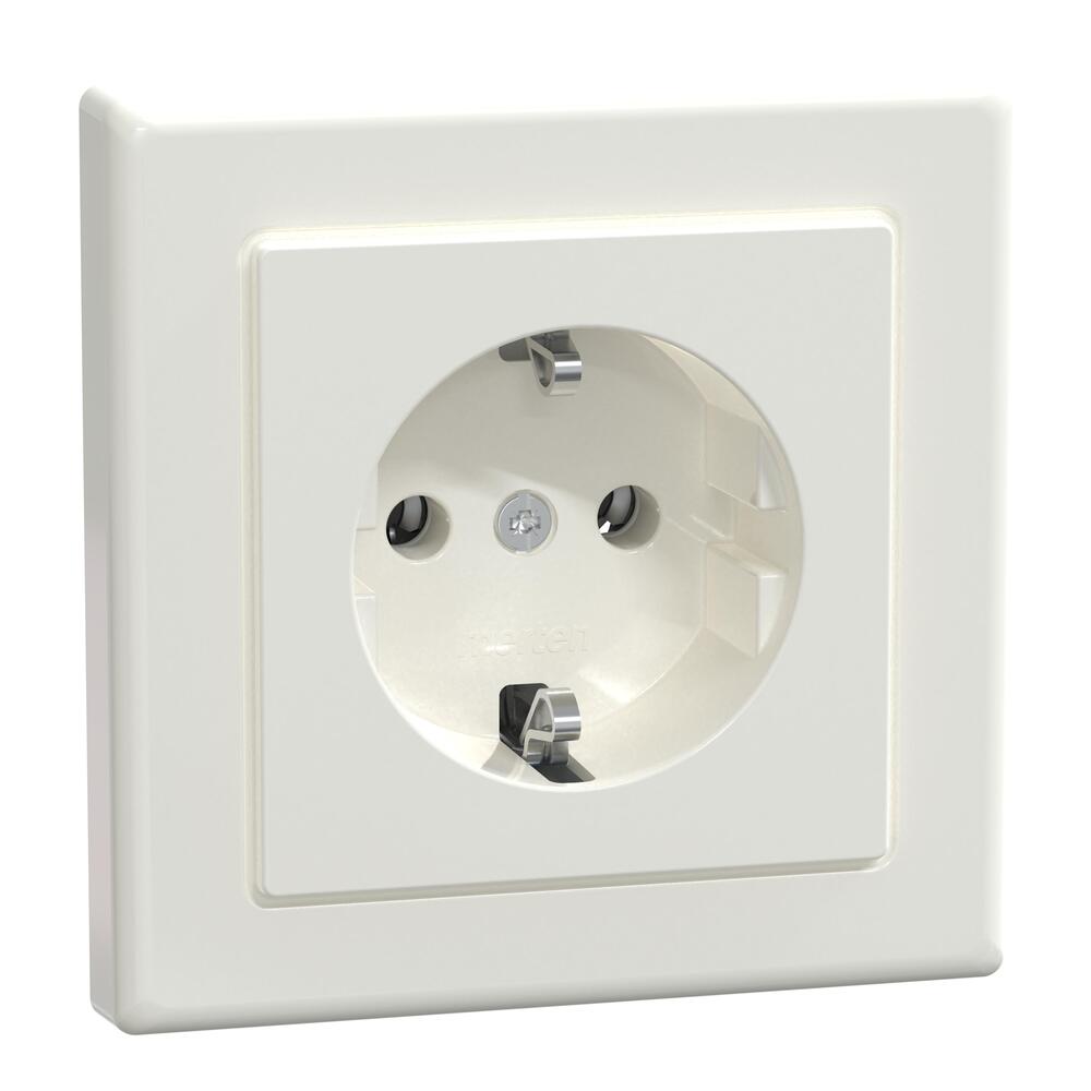 Schneider Electric Merten Schuko-Steckdose, 1-fach, Steckklemmen, System Design, lotosweiss, Artikelnummer MEG2301-6035, 1 Stück Schneider Electric Merten Schuko-Steckdose, 1-fach, Steckklemmen, System Design, lotosweiss, Artikelnummer MEG2301-6035, 1 Stück