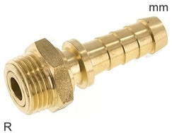 Hose Barb Fittings R-Threads Male PN24 Rotatable Ball Bearing Mounted