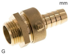 Hose Barb Fittings Brass G-Threads Male PN10 With Wing Union Nut