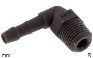 Elbow Hose Barb Fittings Plastic R-Threads Male PN10