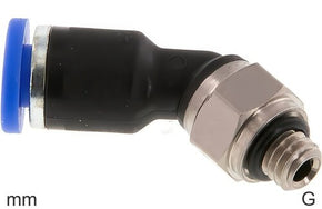 Elbow Push-In Fittings Brass and Plastic G-Threads Male 45deg