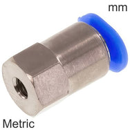 Push-In Fittings Brass and Plastic Metric-Threads Female