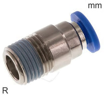 Push-In Fittings Brass and Plastic R-Threads Male Round Body