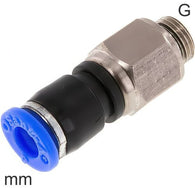 Swivel Push-In Fittings Brass and Plastic G-Threads Male One Ball Bearing