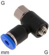 Push-In Tee Fittings Brass and Plastic G-Threads Male/Female