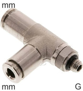 Push-In Tee Fittings Brass G-Threads Male L-Shape