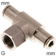 Push-In Tee Fittings Brass G-Threads Female