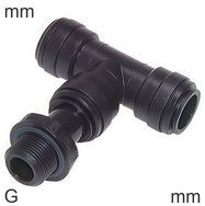 Push-In Tee Fittings Plastic G-Threads Male T-Shape