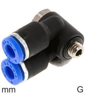 Push-In Y Fittings Brass and Plastic G-Threads Male Elbow Outer Hex