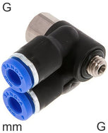 Y Push-In Fittings Brass and Plastic G-Threads Male/Female Elbow