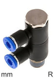 Featured image of collection - 2-Way Distributor Push-In Fittings Brass and Plastic R-Threads Male