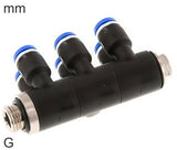 Featured image of collection - 6-Way Distributor Push-In Fittings Brass and Plastic G-Threads Male