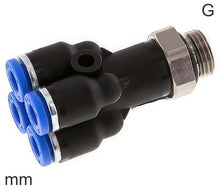 Distributor Push-In Fittings Brass and Plastic G-Threads Male Y-Shape