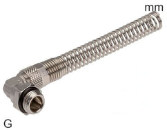 Push-On Elbow Fittings Brass G-Threads Male Swivel Joint With Bend Protection