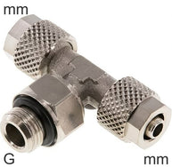 Push-On Tee Fittings G-Threads Male Swivel Joint T-Shape