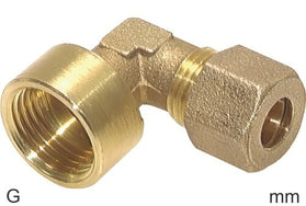 Compression Elbow Fittings Brass G-Threads Female
