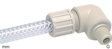 Compression Elbow Fittings Plastic G-Threads Male For Fabric Hose