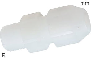 Compression Fittings Plastic PVDF R-Threads Male For Plastic Hoses