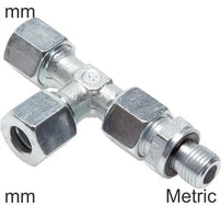 Compression Tee Fittings Stainless Steel Metric-Threads Male L-Shape Adjustable