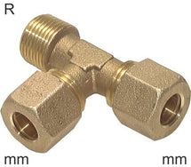 Compression Tee Fittings Brass R-Threads Male L-Shape