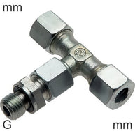 Cutting Ring Tee Fittings Steel / Stainless Steel G-Threads Male T-Shape Adjustable