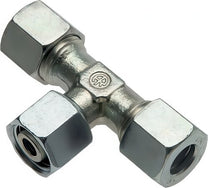 Cutting Ring Tee Fittings Steel / Stainless Steel T-Shape Adjustable With Sealing Cone and O-Ring