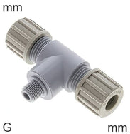 Cutting Ring Tee Fittings Plastic G-Threads Male