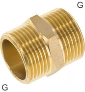 Double Nipples Brass / Stainless Steel G-Threads With Flat Seal PN16