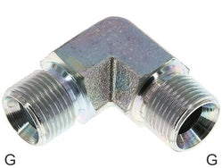 Angled Fittings 90deg Steel / Stainless Steel G-Threads Male With 60deg Hose Cone PN400
