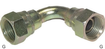 Angled Fittings 90deg Steel / Stainless Steel G-Threads Female With 60deg Hose Cone PN575