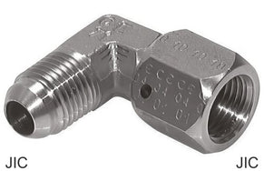 Angled Fittings 90deg Steel / Stainless Steel JIC-Threads Male/Female PN310