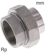 Socket Fittings Stainless Steel Rp-Threads With Welding End With Flat Seal PN16