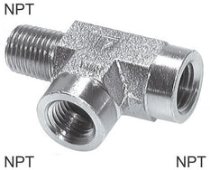 Tee Fittings Steel NPT-Threads Male/Female L-Shape PN350