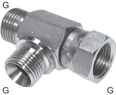 Tee Fittings Steel / Stainless Steel G-Threads Male/Female With 60deg Hose Cone L-Shape PN475