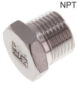 Closing Plugs Stainless Steel NPT-Threads Outer Hex PN16