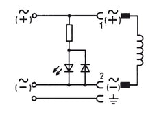 Connector 200-240V AC/DC (DIN - A) with LED - Burkert 2508 008362