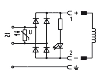 Connector 200-240V AC/DC (DIN - A) with Rectifier LED and Varistor - Burkert 2508 008366