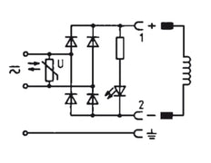Connector 200-240V AC/DC (DIN - A) with Rectifier LED and Varistor - Burkert 2508 008366