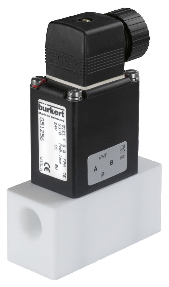 Solenoid Valve 3/2 NC G3/8'' Plastic FFKM/FKM 0-2bar/29psi 230VAC 0121 124188