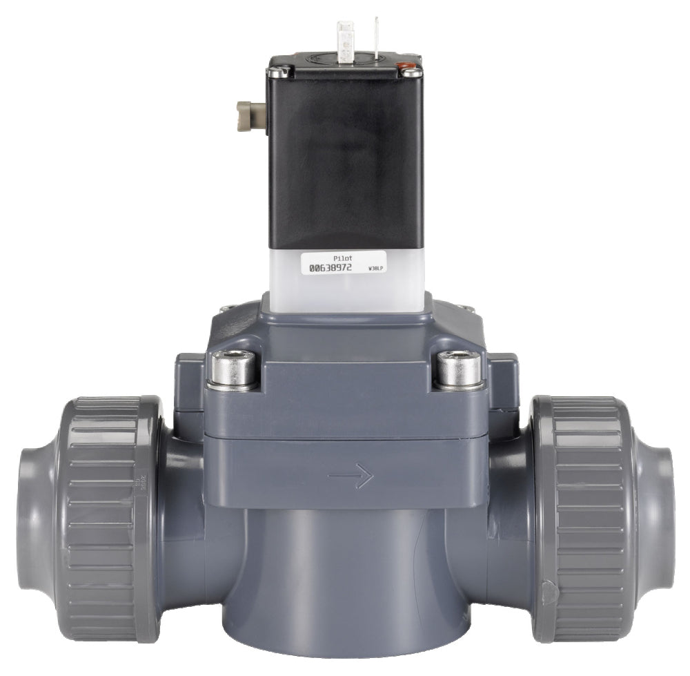 Solenoid Valve 63mm Glued Sleeves NC Plastic EPDM 0.5-6bar/7-87psi 230VAC 142 42261