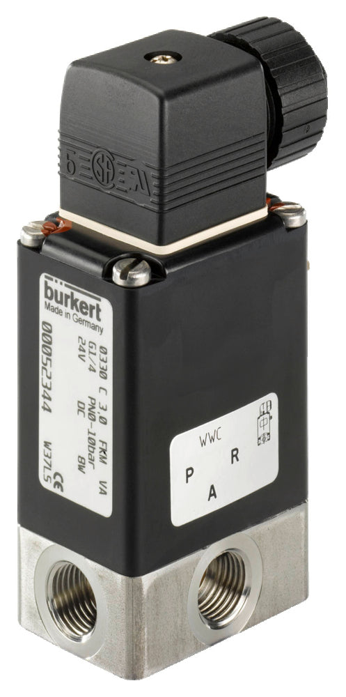 Solenoid Valve 3/2 Mixing NPT 1/4'' Stainless Steel FKM 0-10bar/145psi 24VDC 0330 455574