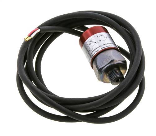 10 to 20bar SPDT Steel Pressure Switch G1/4'' 250VAC 3-wire Cable 2m