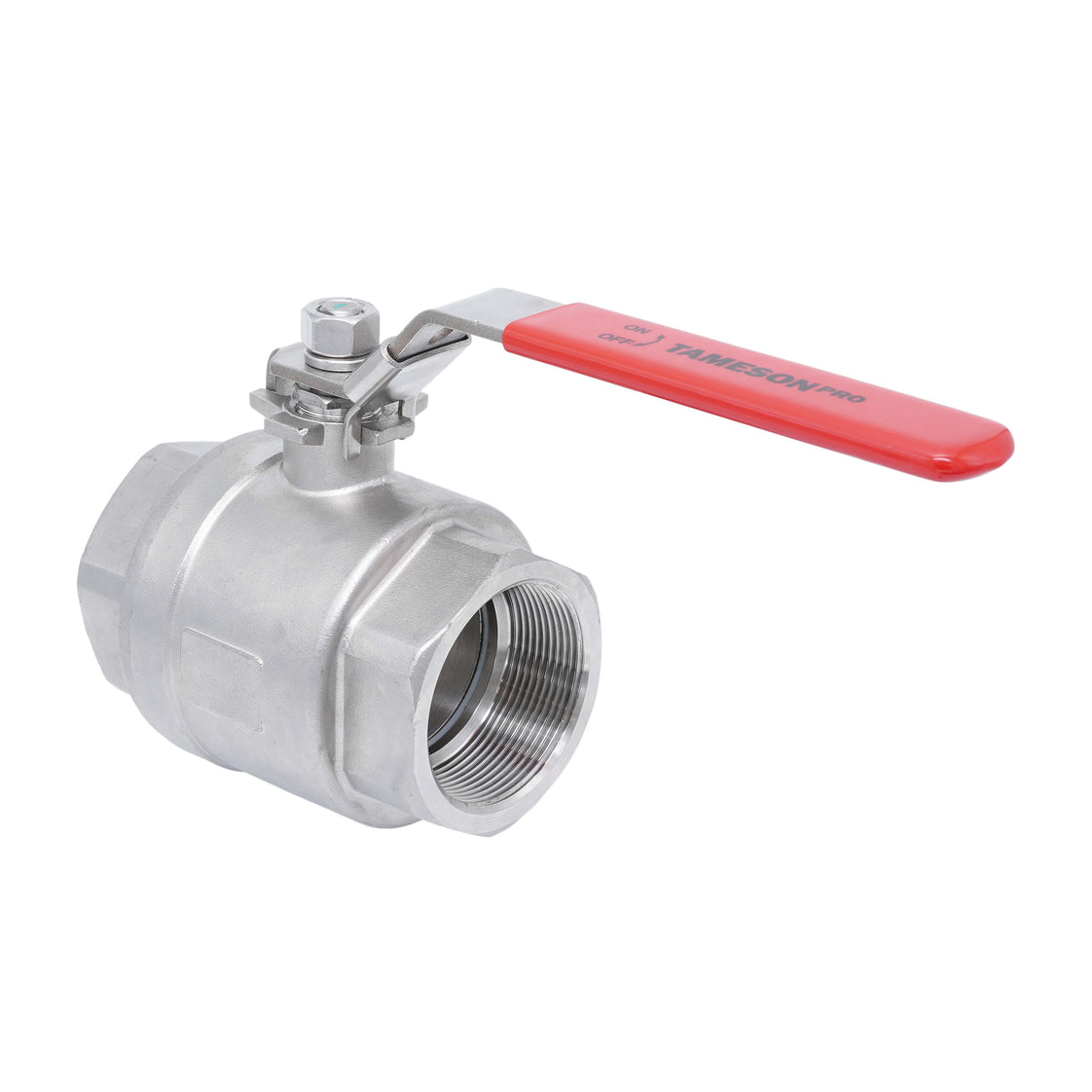 Rp 2-1/2'' F/F 2-Piece 2-Way Stainless Steel Ball Valve 69 bar RTFE - TamesonPRO 1111-212
