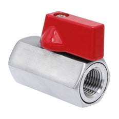 G 3/8'' F/F 2-Way Stainless Steel Mini Ball Valve 69 bar PTFE - TamesonPRO 1113-038-F