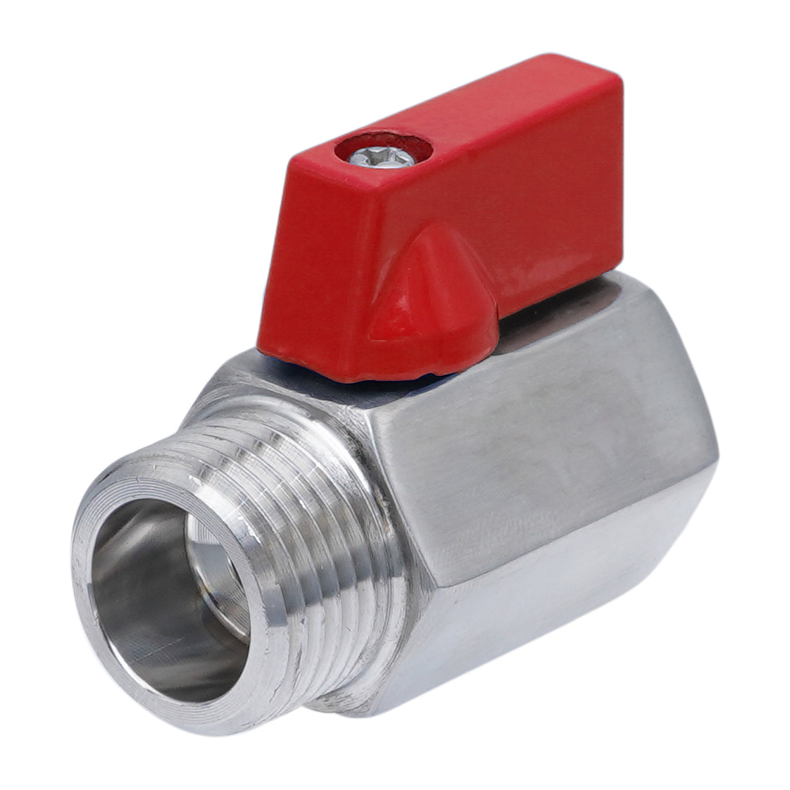 G 3/8'' M/F 2-Way Stainless Steel Mini Ball Valve 69 bar PTFE - TamesonPRO 1113-038-MF