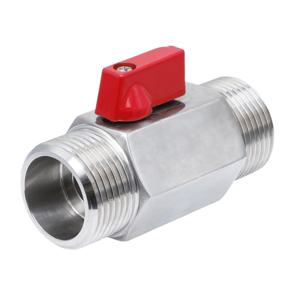 G 1/4'' M/M 2-Way Stainless Steel Mini Ball Valve 69 bar PTFE - TamesonPRO 1113-014-M