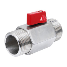 G 1/4'' M/M 2-Way Stainless Steel Mini Ball Valve 69 bar PTFE - TamesonPRO 1113-014-M