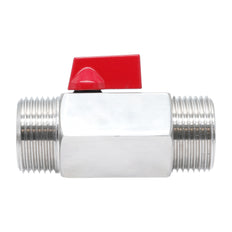 G 1/4'' M/M 2-Way Stainless Steel Mini Ball Valve 69 bar PTFE - TamesonPRO 1113-014-M