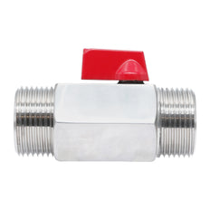 G 1/4'' M/M 2-Way Stainless Steel Mini Ball Valve 69 bar PTFE - TamesonPRO 1113-014-M