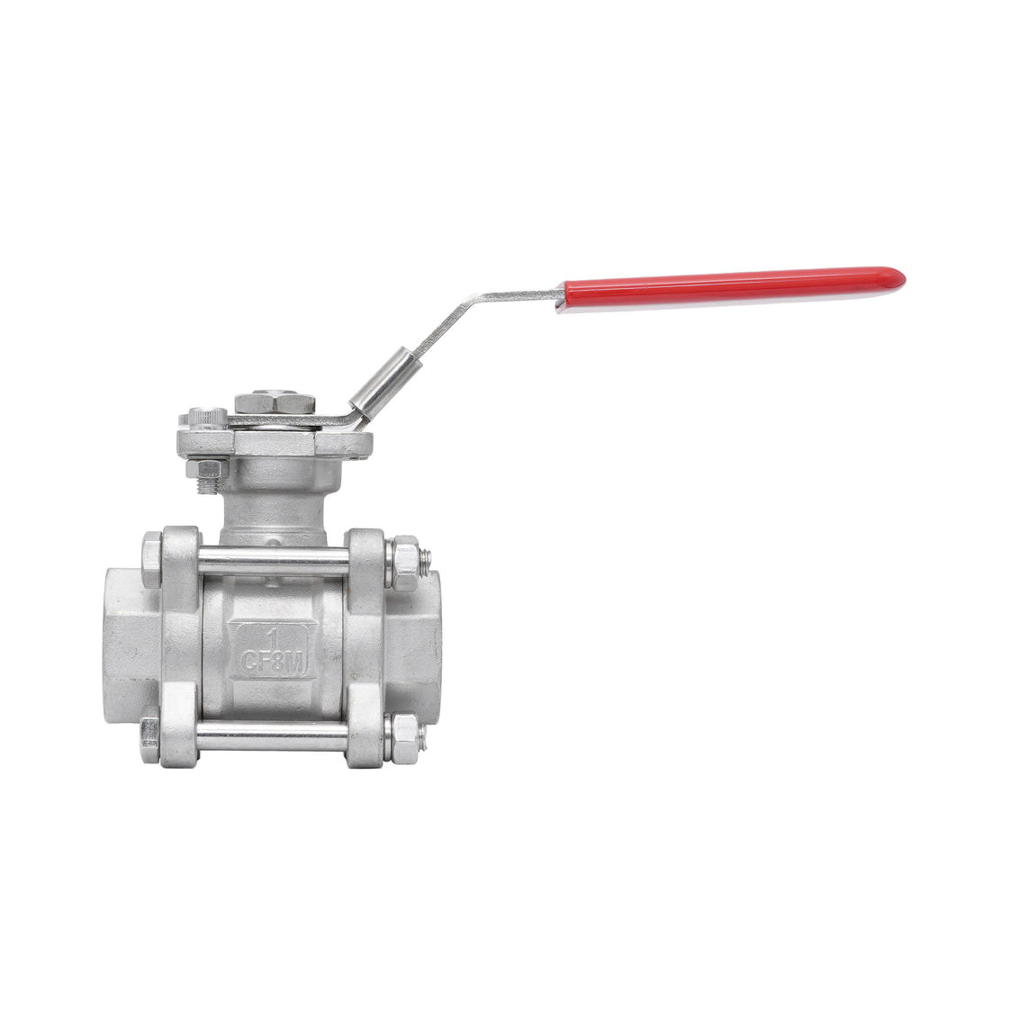 Rp 1-1/2'' 3-Piece 2-Way Stainless Steel Ball Valve 69 bar RTFE ISO-Top F05/F07 - TamesonPRO 1121-112